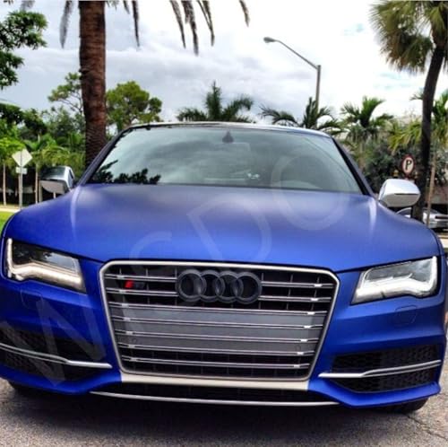 Image of WISDOM Rasent Blue Metallic Vehicle Wrap Vinyl Matt Finish Easy Apply Air-Release Weatherproof DIY Car, Scooty & Motorcycle (RASENT Blue Metallic, 20 Inch X 7 Feet)