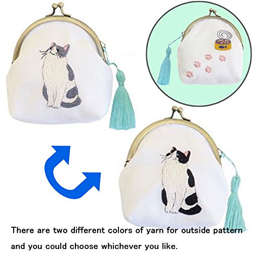 オリムパス キャットコレクション フランス刺しゅうキット がまぐちポーチ おねだりニャンコ・9067