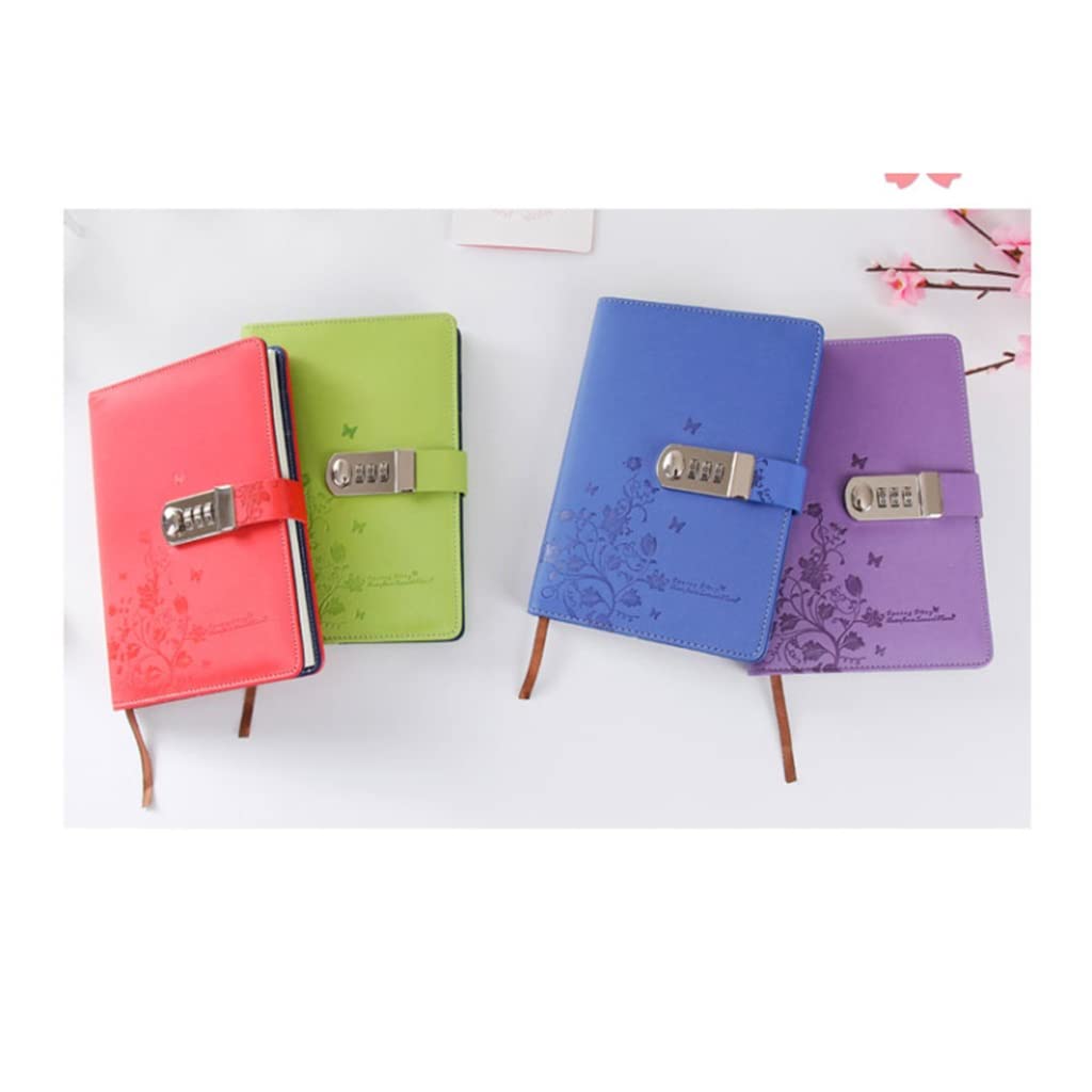 Passwort-Paar mit Schloss, Büro-Tagebuch, verdicktes Handbuch, Notizblock für Teenager, Schreibwaren, Notizbuch (A, 14,5 x 21 cm)