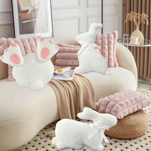Almohada decorativa de conejos para cama y sala miniatura 2