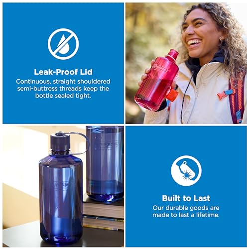 Image of Nalgene 32 oz Narrow Mouth Water Bottle | BPA-Free, Durable & Leak Proof, Lightweight Bottle for Hiking, Gym & Travel, Denim