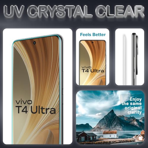 Image of FIRST MART Matte UV Tempered Glass for Vivo T4 Ultra and Vivo X200 | Anti-Glare Curved Screen Protector, 9H Scratch Resistant, Fingerprint Compatible, Case-Friendly | Pack of 1