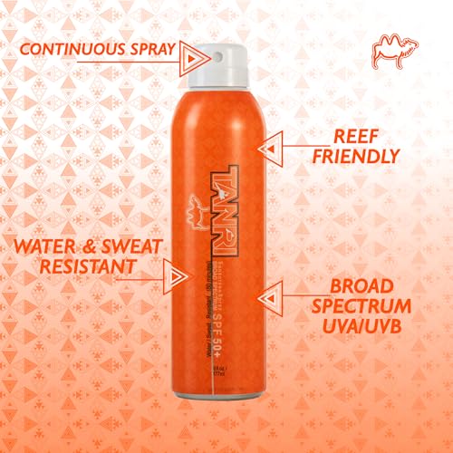 TANRI SPF50+ Aerosol Free Sunscreen Spray; Hawaii 104 Reef Act Compliant; Sunscreen Spray for Face and Body; Water & Sweat Proof; Octinoxate & Oxybenzone Free; UVA/UVB Protection; (6 fl. oz.)
