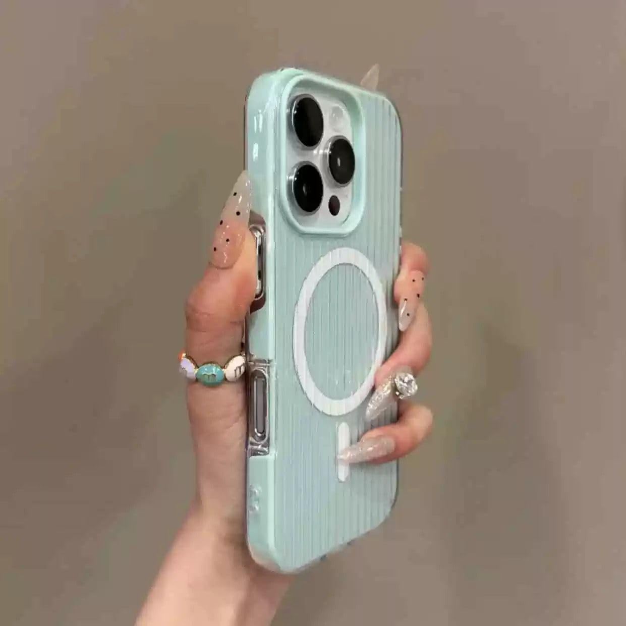 Coque iPhone 11 antichoc de luxe cyan avec aimant