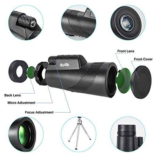 Newseego 50x60 High Definition Monokular Teleskop,Super Zoom Monokular Spyglass mit Smartphone Halter Stativ FMC… – Bild 5