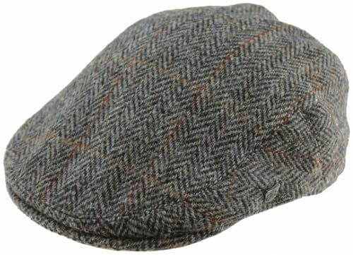Casquette plate en tweed Failsworth Stornoway Harris gris taille M 57 cm