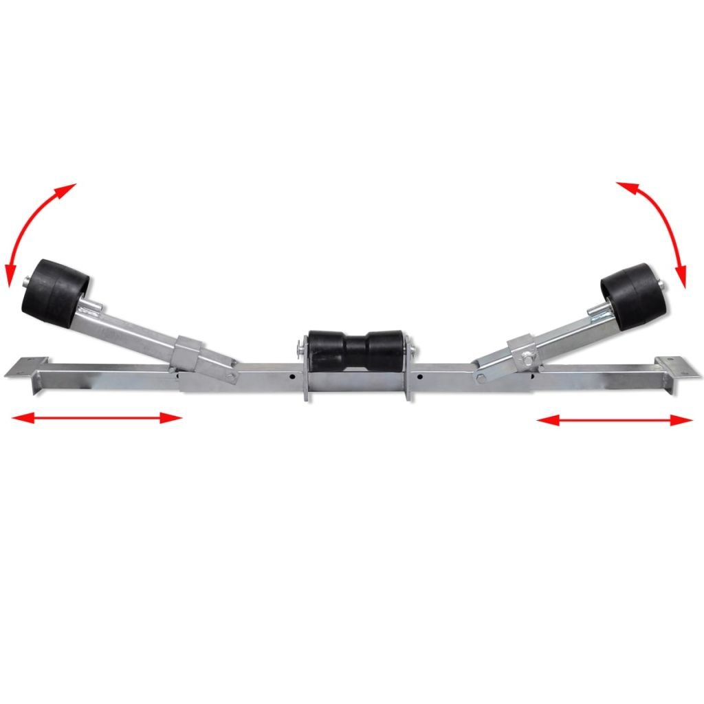 yorten Soporte Inferior Centralizador Boots Accesorios con Kielrollen Acero para Bootsanhänger Capacidad 800 kg para remolques con la Anchura de 80-124 cm