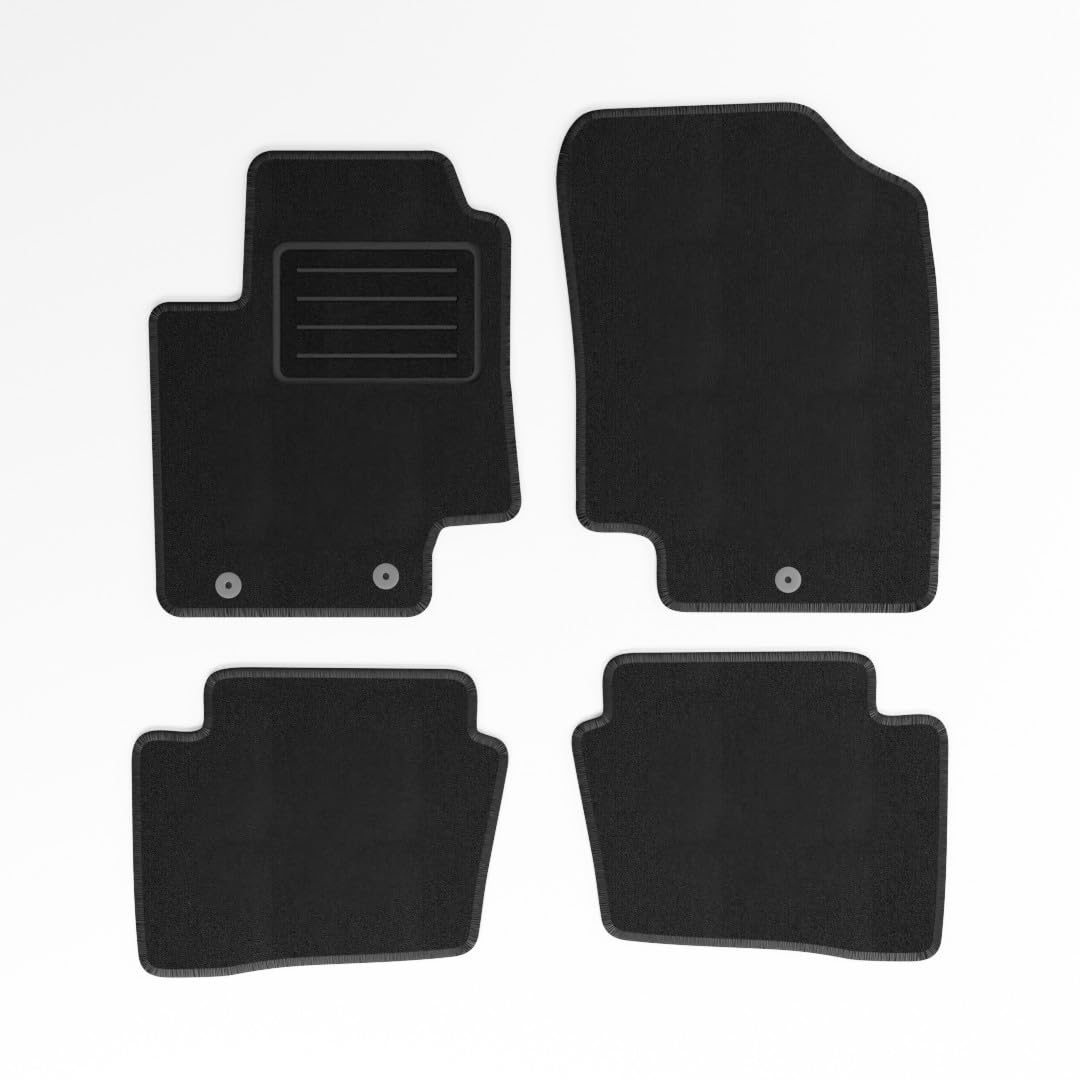 Mats4all Set di tappetini auto Compatibile con Hyundai i20 2010-2014 | Antiscivolo | Con rinforzo | 4 pezzi | Tappetini per auto | Set di tappetini