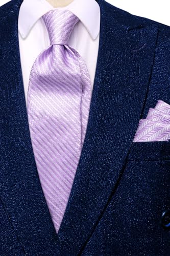 Image of Hi-Tie Mens 70inches Tie Set Extra Long Necktie for Men Cufflinks Handkerchief Big Tall Men Business Wedding