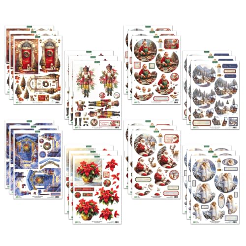 Papier de découpage 3D Katy Sue et scrapbooking de Noël avec 24 feuilles loisirs