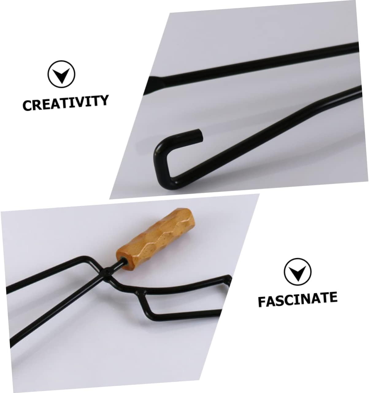 Toddmomy Camping Tong Handle Fire Pit Tool for Grilling Campfire Use High Hardness Tongs for Outdoor Bbq Fireplace Events