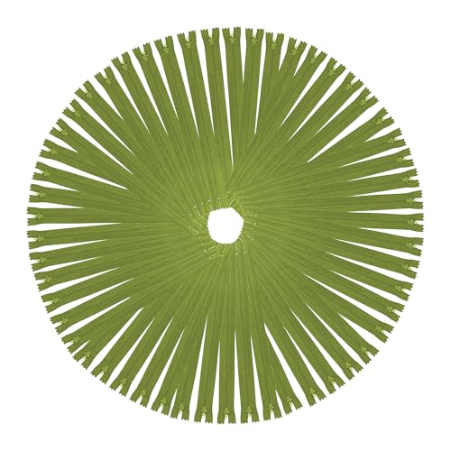 Image of Mandala Crafts 85 PCs Olive Green Assorted Lengths Nylon Zippers for Sewing
