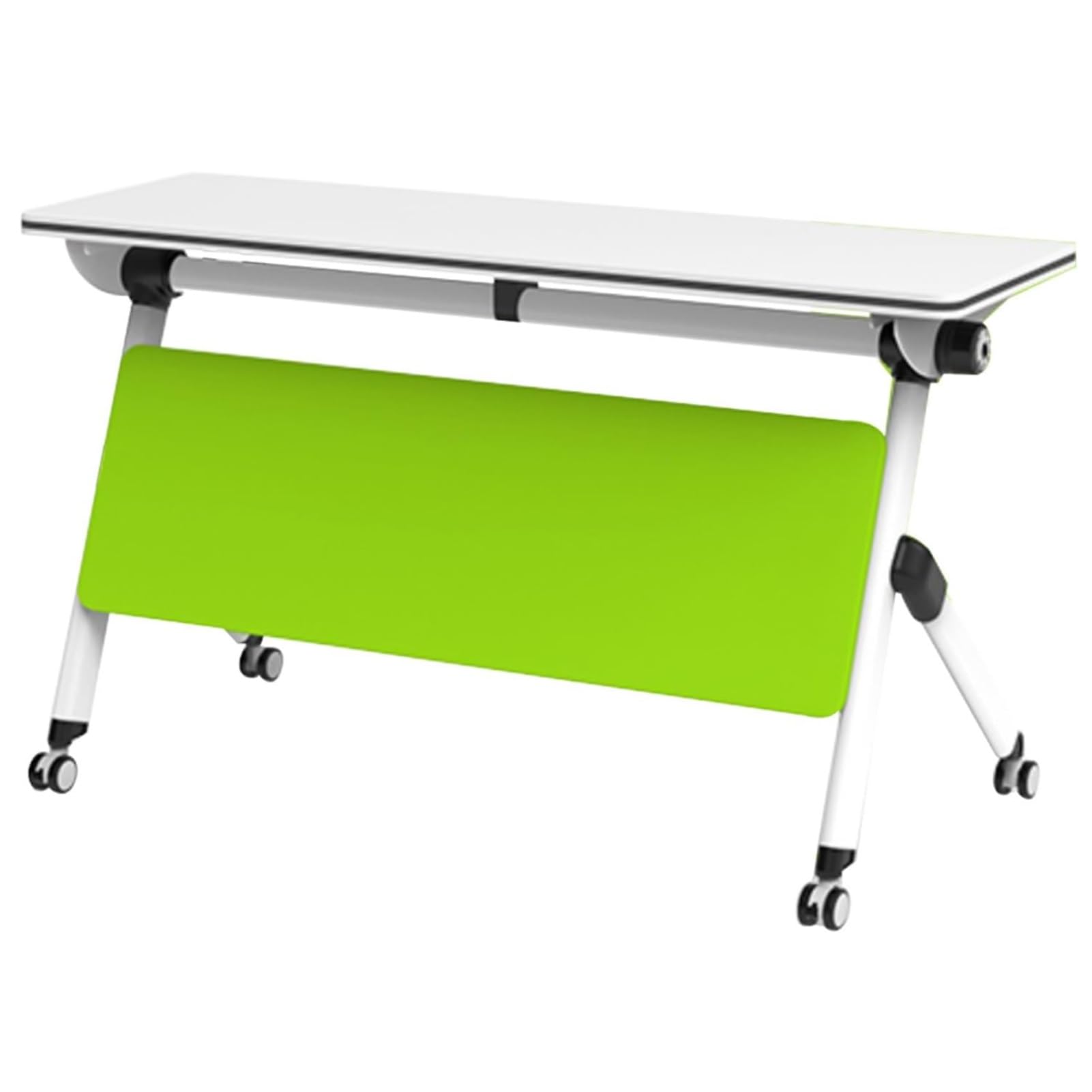 Tragbarer, Faltbarer Konferenztisch mit Feststellbaren Rollen – Multifunktionaler Rechteckiger Schreibtisch für Büro, Besprechungen und Veranstaltungen – Grün, 140 X 50 X 75 cm, Platzsparend
