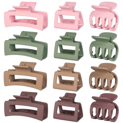 SMKSL 12 Pcs Hair Claw Clips for Women &amp; Girls 3 Styles Hair Accessories
