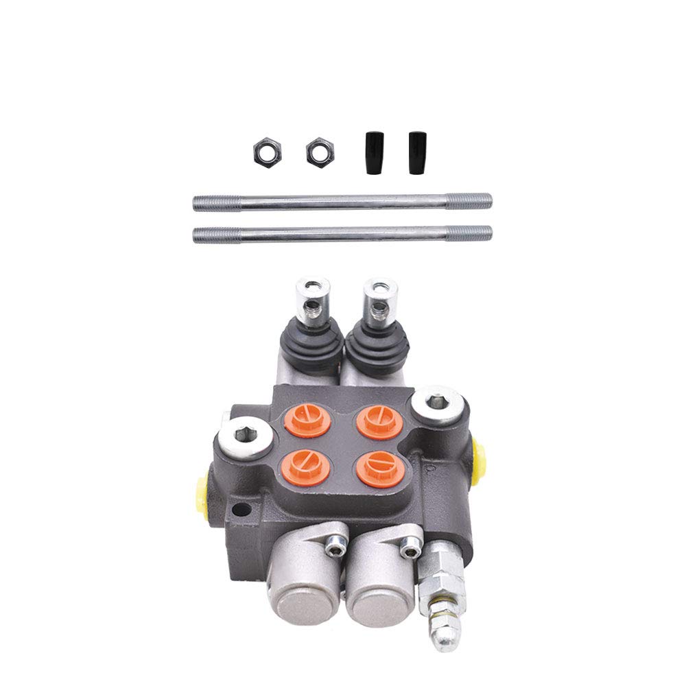 Distributeur hydraulique à Double Effet, 2 tiroirs, 13 GPM, 3600 PSI, Ports SAE, pour Petits tracteurs, tracteurs, chargeuses et fendeuses de bûches.