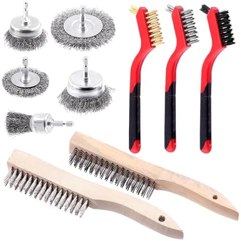 Glarks 10-Piece Wire Scratch Brush Set Cover
