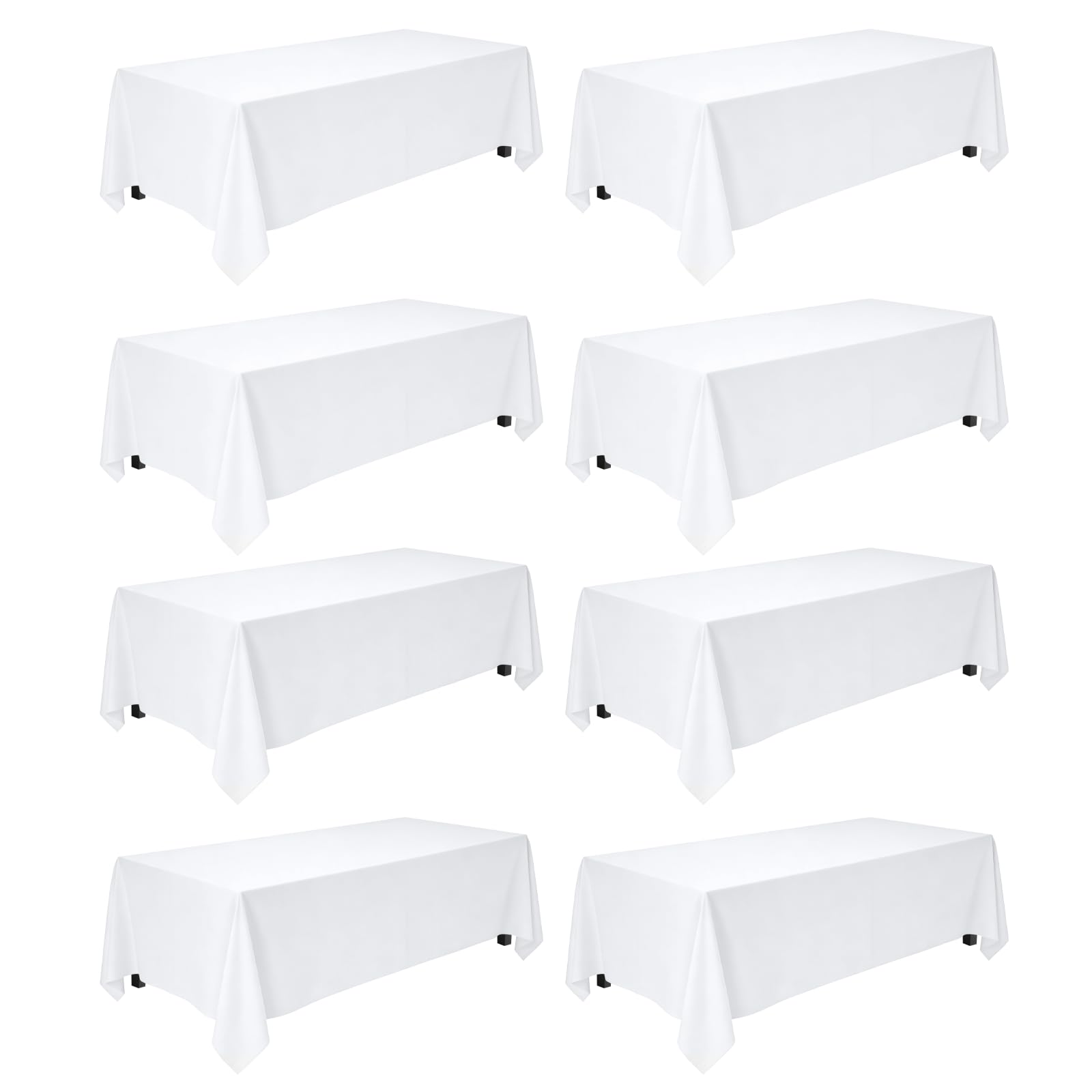 Black Tablecloths - 8 Pack for 6ft Tables -12 Black Tablecloths - 8 Pack for 6ft Tables -12