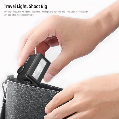 غودوكس فلاش اي تي 30 برو اف بوكيت تي تي ال لكاميرا فوجي فيلم: لاسلكي 2.4G + شاشة لمس (يعادل مشغل X3 مدمج)، بطارية ليثيوم ايون، HSS 1/8000s، 560 ومضة، موزع مدمج للصور الشخصية