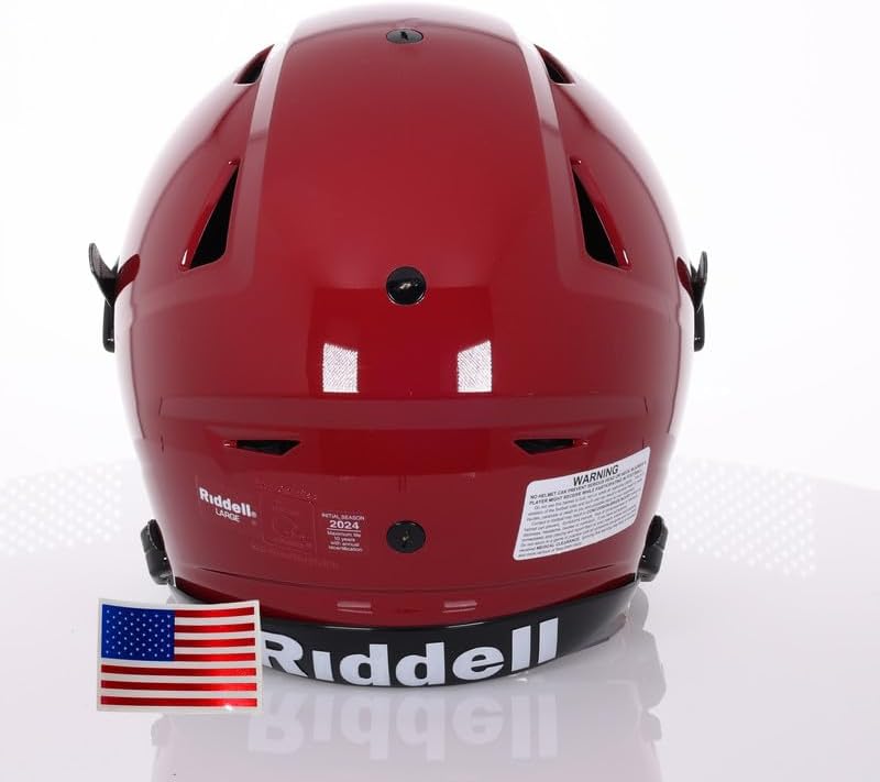 Riddell SpeedFlex Adult 2025 w/Light Gray SF-2BD Facemask + US Helmet Flag Decal - Green Gridiron