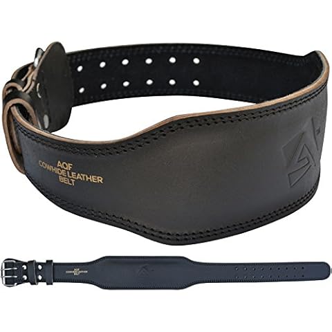 AQF Gewichthebergürtel Leder Kuhhaut Kraftraining Gürtel, Lendenwirbelstütze Gürtel Mit Wildlederfutter Stahl Schnalle Trainingsgürtel, Bodybuilding Gürtel Herren Damen Cover