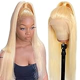 32 Inch 613 Blonde lace front wig human hair,180% Density 613 HD lace frontal Wig Human Hair, Straight Transparent 13x4 Lace Front wigs Human hair Pre Plucked with Baby Hair for Black Women, Can be dyed & Bleached