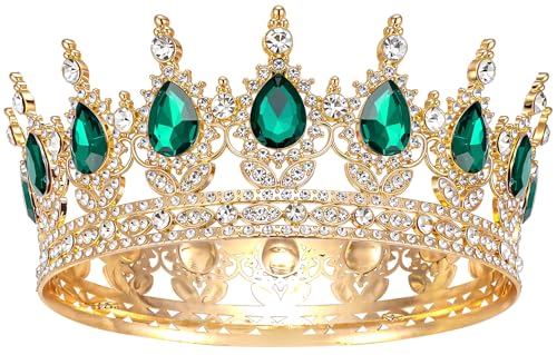 Schmoopy Crown for Birthday Flower Bouquet Decorations Tiara Crown for Adult Women Queen Party Green