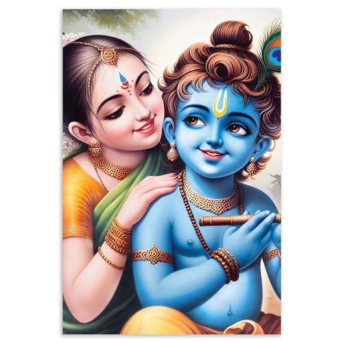 Image of Twinster Bal krishna Posters Photo for Pregnant Women, Baby Poster Self Adhesive (Size 45 cm by 30 cm) Pack of 1 (Design 25)