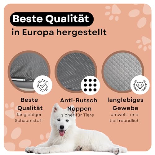 Odolplusz Orthopädisches Hundebett Grosse Hunde | Hundekissen für mittelgroße und große Hunde | Hundematratze mit Waschbarem Bezug | (Graphit, 100x70x7cm)