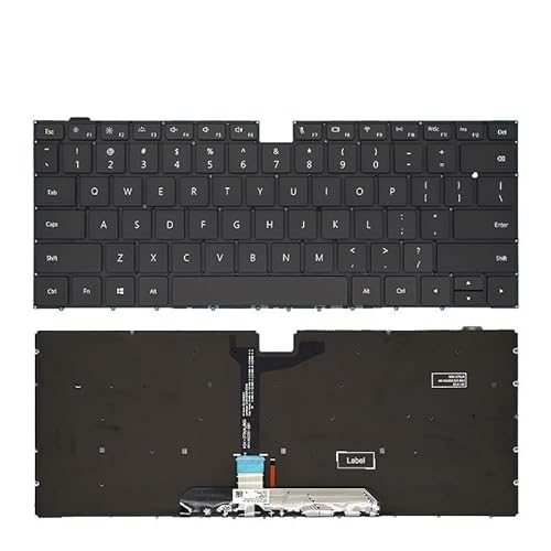US RU ノートパソコンキーボード Huawei MagicBook KLVC-WFH9L/P WAE9PHNL WFE9L WFH9L KLV HBL-W19 W19L W29 W29L HLY-W19 W19RL 用(US Backlight)