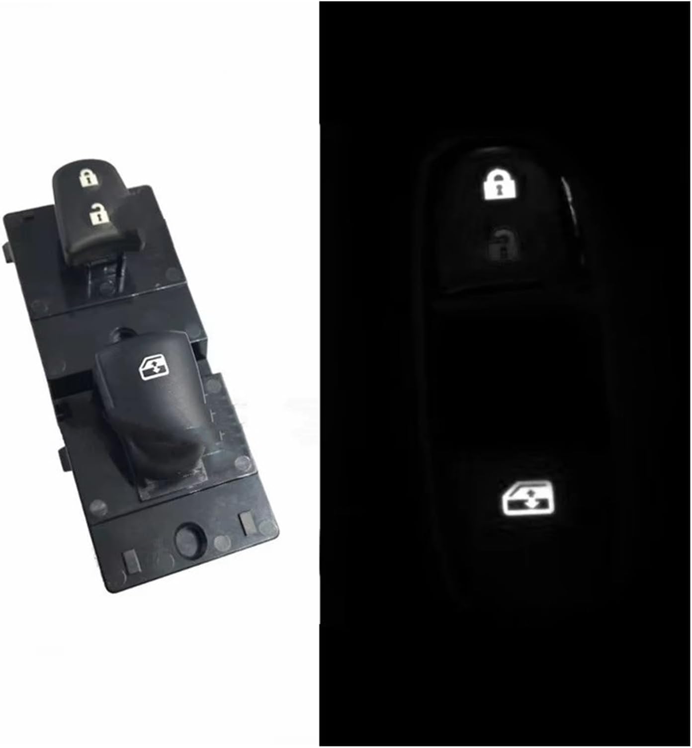 Electric Power Window Switch Button White Light Main/Single/Front Right Window Lifter Switch Driver's Side For Tiida(Front Right)