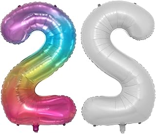 16 Inch Rainbow Colorful Jelly Digital Number Foil Mylar Balloons 0-9 baby shower Birthday Party Decoration Supplies banner (16 inch Jelly 2)