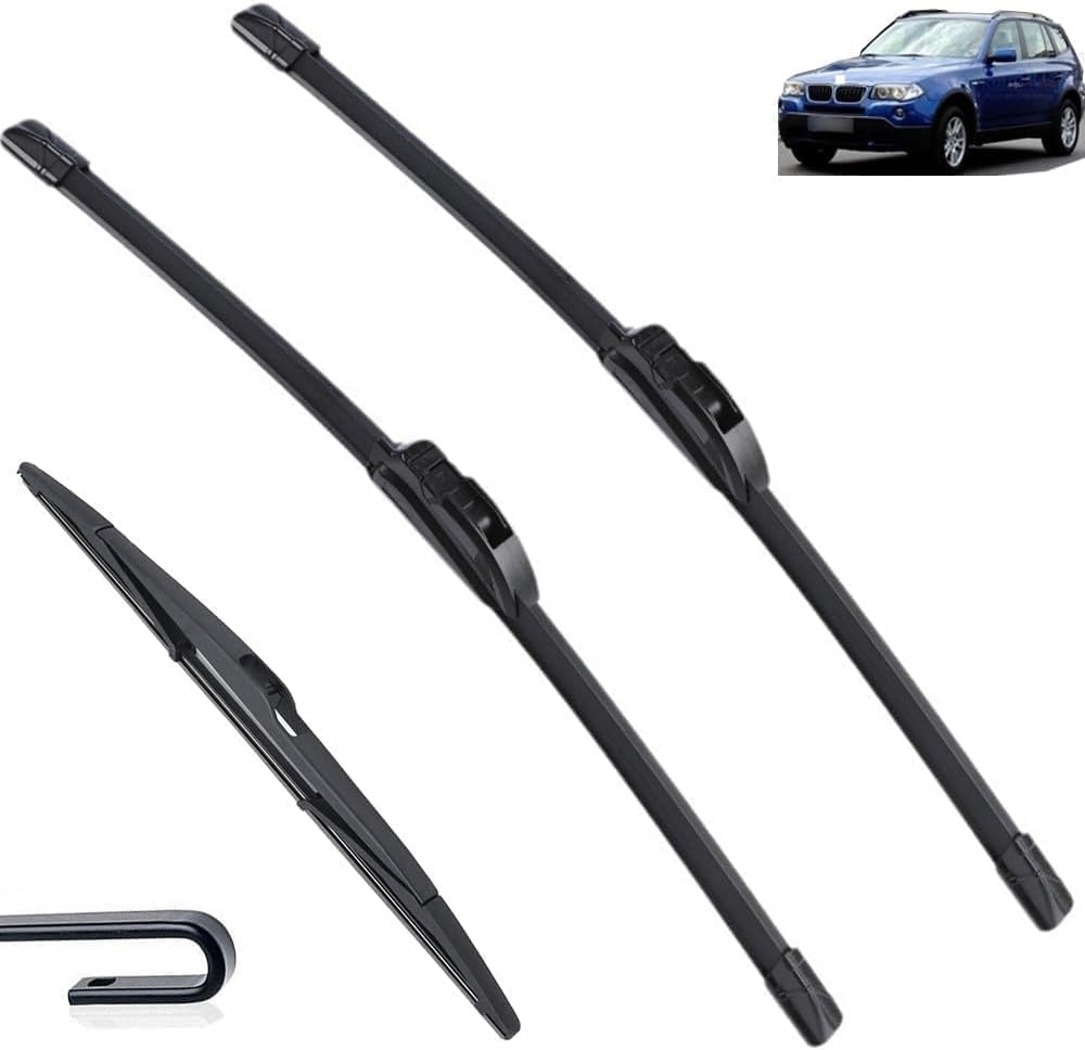 ANYANH Car Windscreen Wipers for BMW X3 E83 2003-2010, All-Weather Performance Front Rear Wiper Blades Set Wipers Replacement Kit