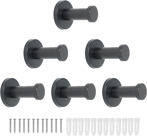 Ganchos para toallas de baño, paquete de 6 ganchos redondos para abrigos, gancho resistente para bata montado en la pared, colgador de ropa disponible en Yaxa Costa Rica