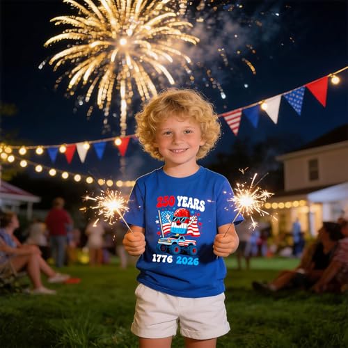 Image of Kid 4th of July T-Shirts Boys Girls American Flag Shirt Patriotic Top Short Sleeve Tees 2-12 Years