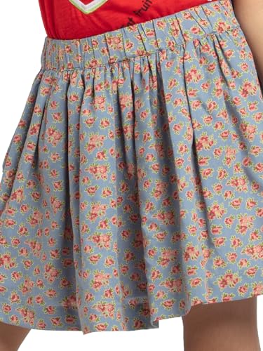 Image of Under Fourteen Girls 100% Cotton Printed Poplin Skirt | Skirt for Girls | Woven | 10-11 Yrs(Grey)