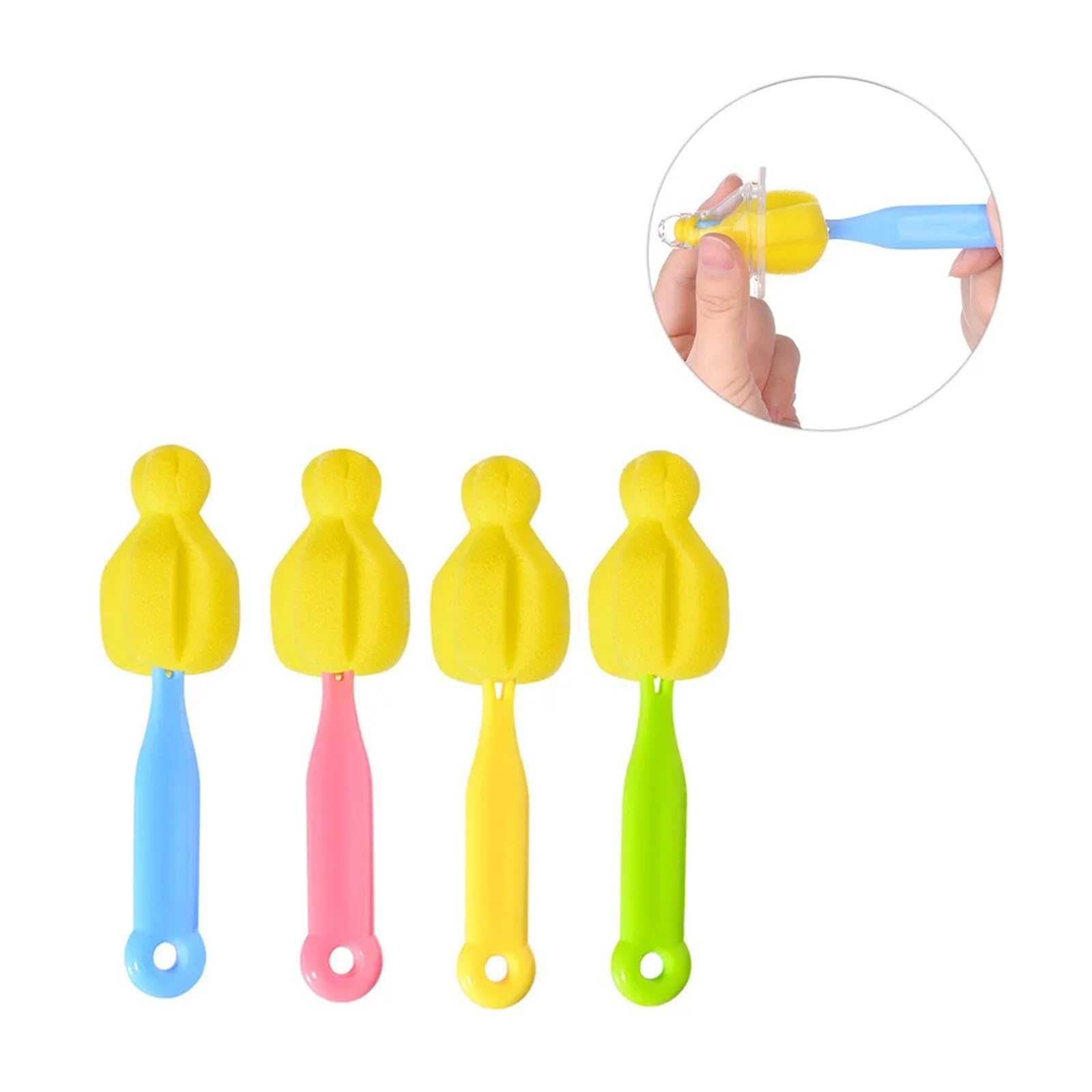 Zestaw szczotek do butelek, Zestaw szczotek do butelek dla niemowląt z gąbką Multicolor 12szt