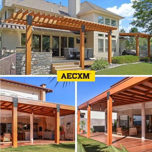 Aecxm 6"x6" (Actual 5.5"x5.5") Heavy Duty Post Caps Tie Brackets for Wood, Deck Post to Beam Connector Bracket(Serial Post) 2Pack - Image 7