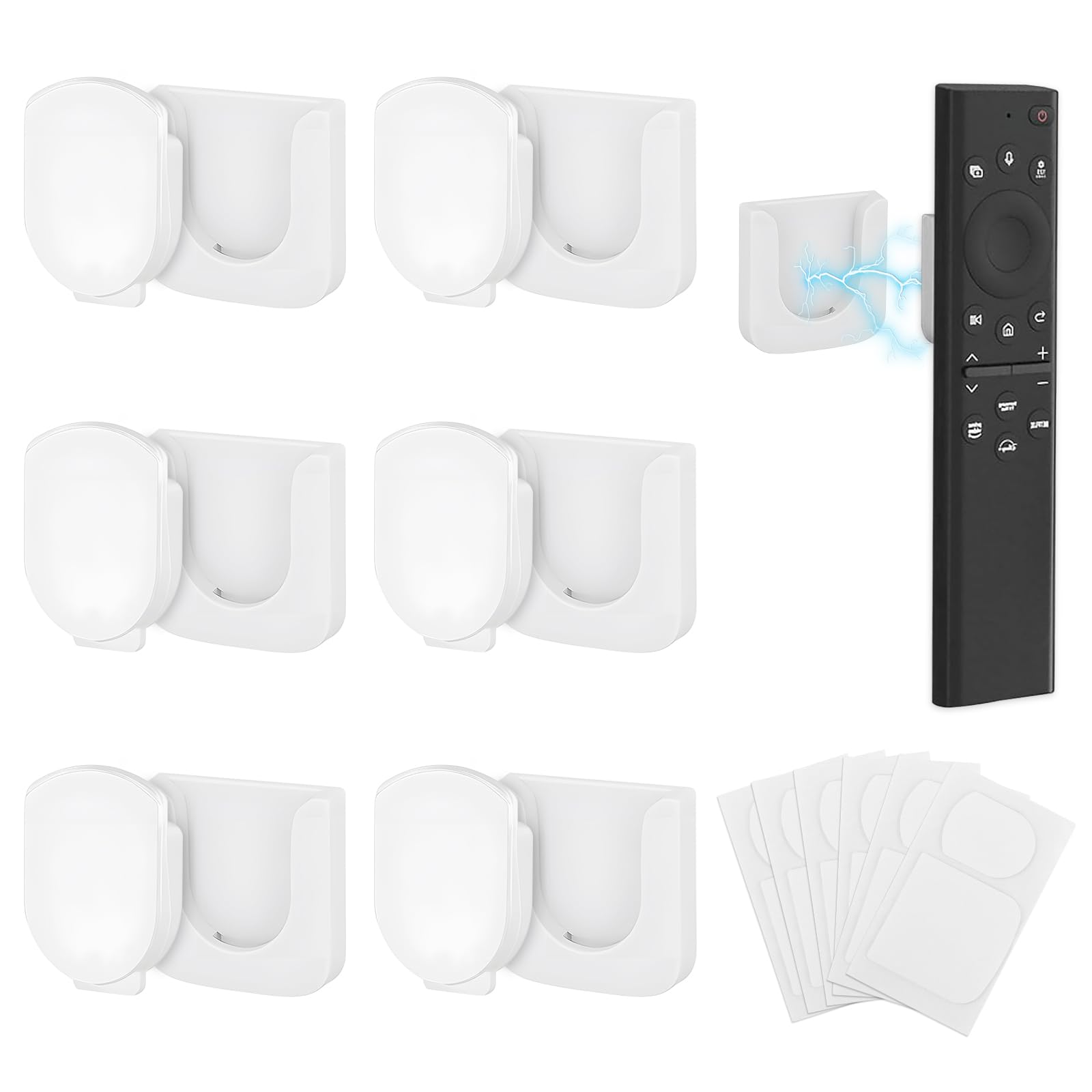 Realjoy 6 Pcs Magnetic Remote Control Holder, Wall Mounted TV Remote Holder