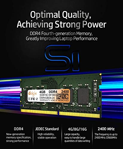 Dolgix 4GB DDR4 | 2400MHz RAM | Laptop/Notebook RAM | CL-17| Laptop-Memory|DDR4 SO-DIMM | PC4-19200 |1Rx8 Single Rank| 3- Year Warranty- (Made in... - Image 5