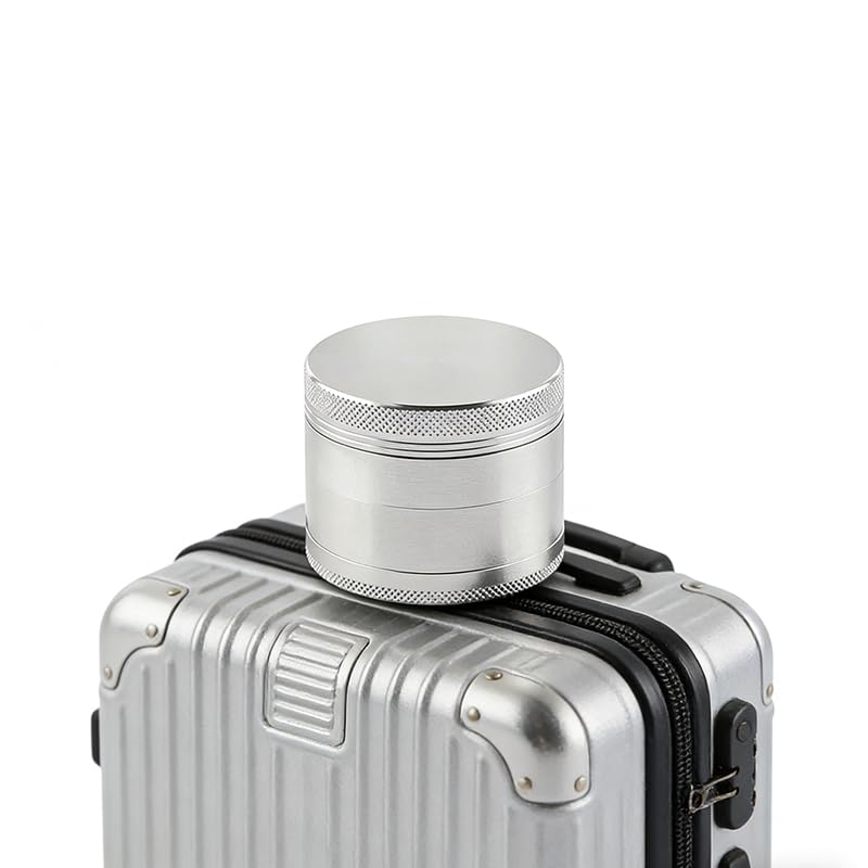 2.5-Inch Zinc Alloy Spice Grinder, Compact Portable Design with Storage Compartment, Essential Kitchen Tool - silvery — view 4