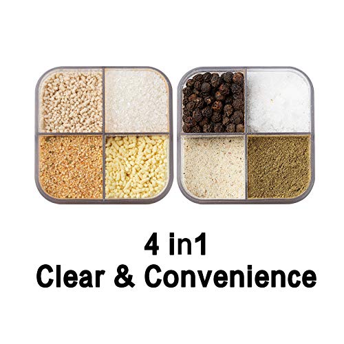 Image of 4-in-1 Portable Seasoning Containers for Camping Picnics Travel, 2 Packs | 4 Sizes of Holes, Salt and Pepper Spice Shakers, for BBQ, Travel, Camping
