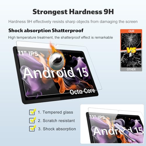 Protector de Pantalla Vidrio Templado para Tablet 11 Pulgadas miniatura 3