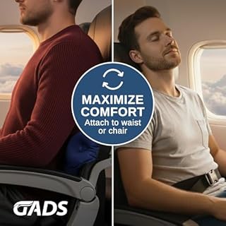 Gads Cuscino lombare gonfiabile da viaggio, aereo, auto, ufficio, supporto per la schiena compatto, portatile, cinghia regolabile, piccolo cuscino lombare da viaggio, facile da riporre