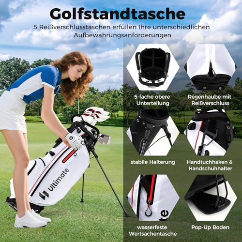FANTASK Damen Golfschläger Set Schlägersätze, Rot, 15 teilig