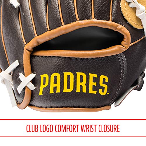 Franklin Sports MLB Youth Teeball Glove and Ball Set - Kids San Diego Padres Baseball and Teeball Glove and Ball - Perfect First Kids Glove - 9.5" - image 6