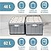 CleverMade Collapsible Storage Bins with Lids - Ocean 3 Pack 62L - Plastic Containers Stackable Organization Crates Home Closet Space-Saving Durable