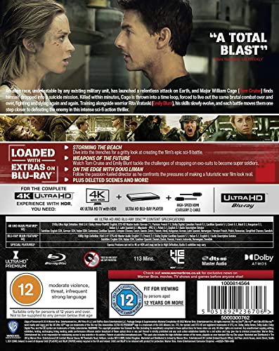 Image of Tom Cruise: Edge of Tomorrow - Live. Die. Repeat (4K UHD + Blu-ray) (2-Disc) (Uncut | Slipcase Packaging | Region Free 4K Ultra HD / Blu-ray | UK Import)