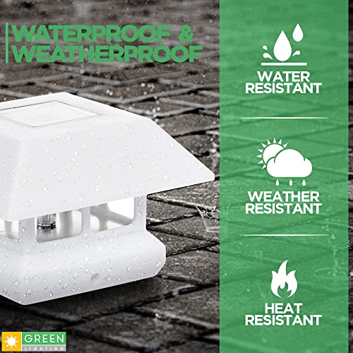 Greenlighting 4 Pack Veranda Solar Powered Led Post Cap Light For 4" X 4" Wood Posts (White) #TOP3