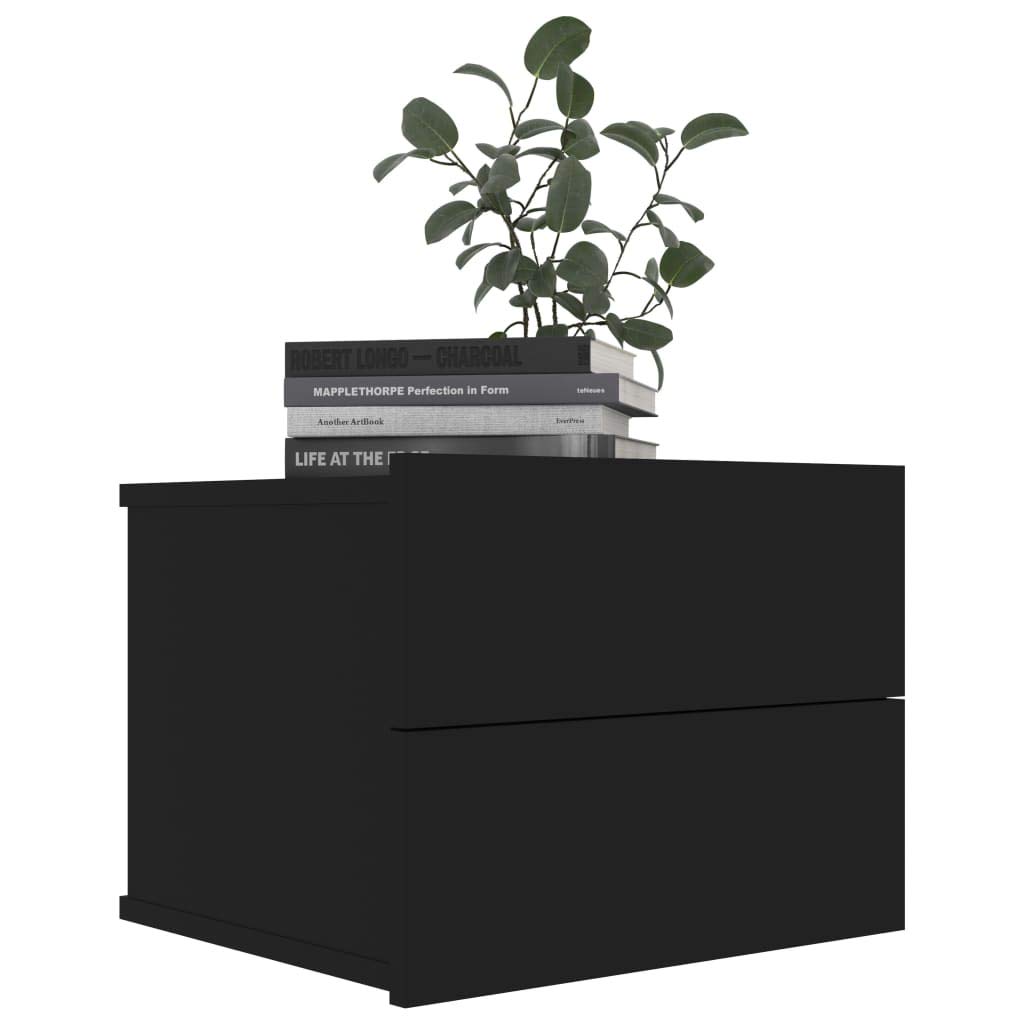 Mesita de Noche Flotante Madera Contrachapada 40x30x30 cm Mesa Noche Mesillas de Noche Pequeña Mesita Auxiliar Negro