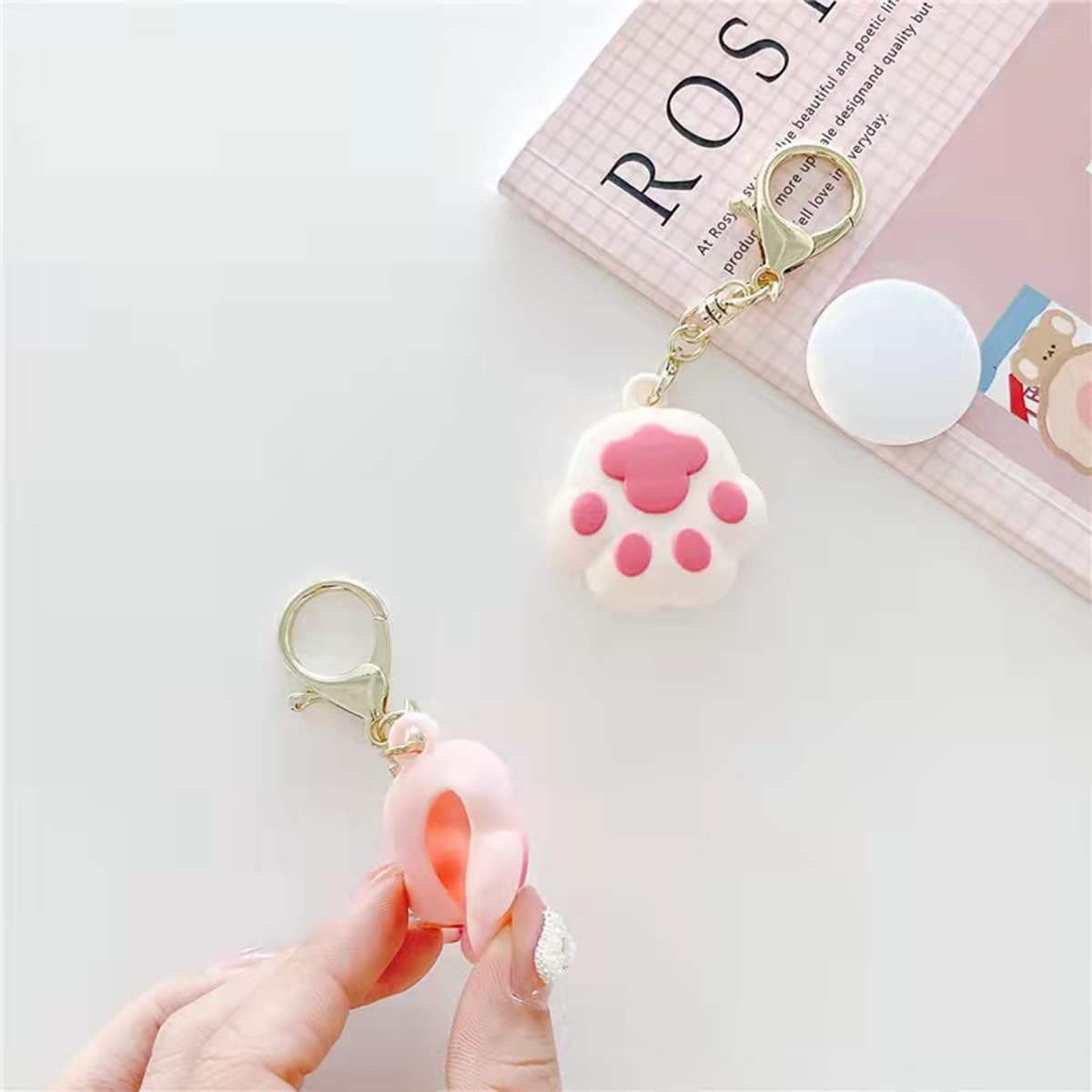 silicone case for airtags with keychain protective cover for airtag items finder tracker for car key petlightweightscratch and soft anti lost paw
